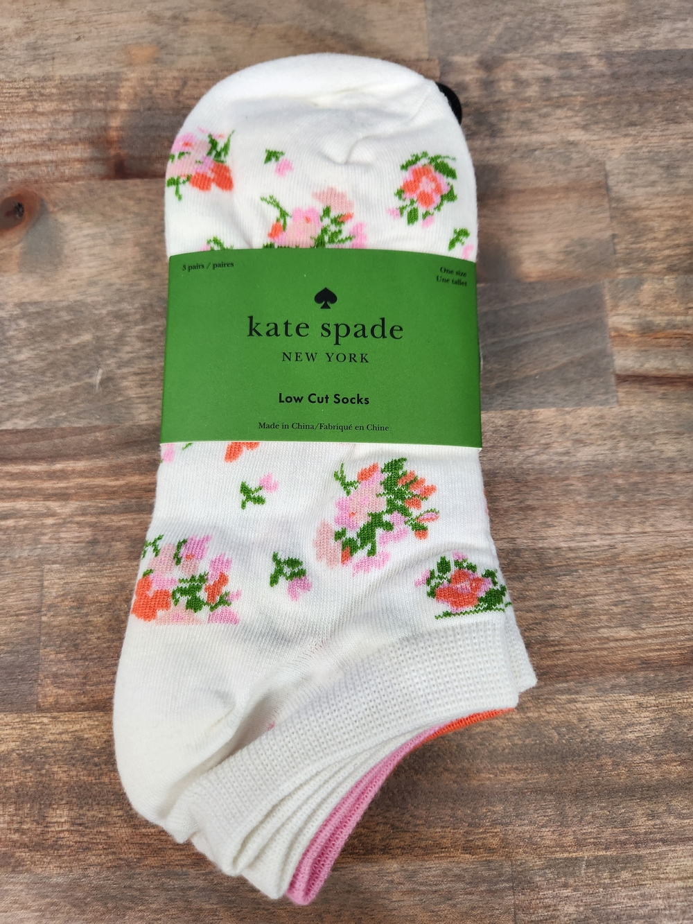 kate spade White Floral Low Cut Socks
